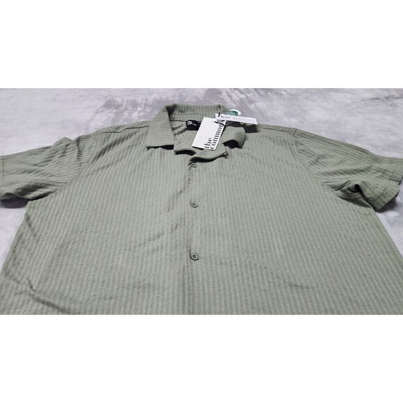 The Commons Men's Green Large Textured Cotton Blend Knit Short Sleeve Shirt NWT - Picture 5 of 9